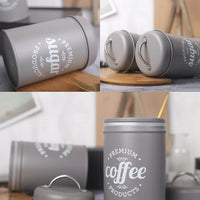 Tea Coffee Sugar Metal Jar