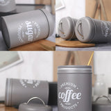 Tea Coffee Sugar Metal Jar