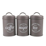 Tea Coffee Sugar Metal Jar