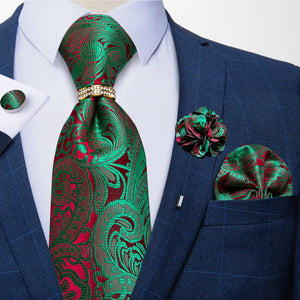 Men's Designer Tie Ring Hanky Cufflinks Set