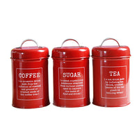 Tea Coffee Sugar Metal Jar