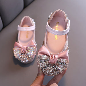 Rhinestone Bow Princess Dance Shoes