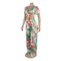 Floral Printed Chic Two 2 Piece Set