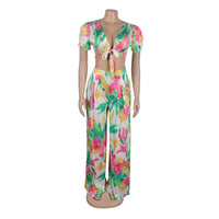 Floral Printed Chic Two 2 Piece Set