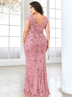 Plus Size  Elegant Sequin Evening Dress
