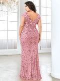 Plus Size  Elegant Sequin Evening Dress