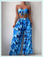 3-Piece Floral Print Knot Front Bikinis