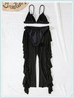 3-Piece Floral Print Knot Front Bikinis