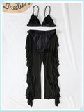 3-Piece Floral Print Knot Front Bikinis