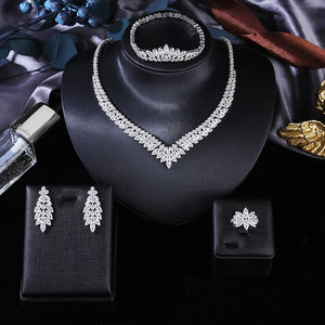 4-piece Cubic Zirconia Bridal Jewelry Set