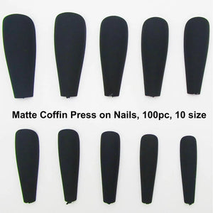 100Pc Matte Press Ballerina Long Nails
