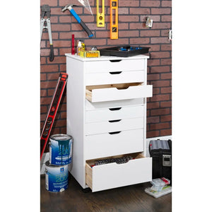 White 7-Drawer Storage Cabinet