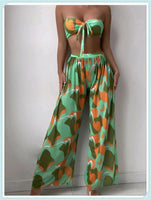 3-Piece Floral Print Knot Front Bikinis