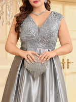 Plus Size Luxury Satin Evening Dress
