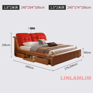 Ultimate Genuine Leather Tech Smart Multifunctional Massage Bed With Projector