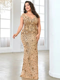 Plus Size  Elegant Sequin Evening Dress