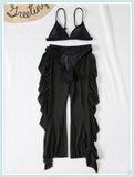 3-Piece Floral Print Knot Front Bikinis