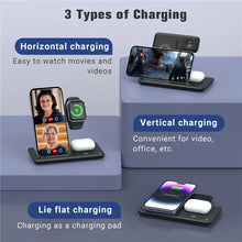 Load image into Gallery viewer, 3 In 1 Wireless Charger Stand Pad For iPhone
