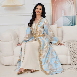 2 Pieces Set Dubai Abaya Kaftan For Wedding