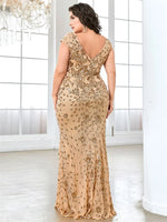 Plus Size  Elegant Sequin Evening Dress