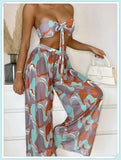 3-Piece Floral Print Knot Front Bikinis