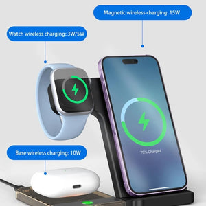 Magnetic Wireless Charging Stand for iPhone 15/14/13/12, iWatch Ultra/8/7/6/5, AirPods 3/2/Pro, Samsung