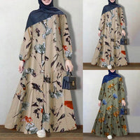 Vintage Floral Printed Abaya
