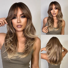 Load image into Gallery viewer, Layered Synthetic Wigs with Bangs
