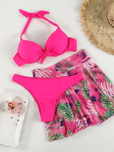 Brazilian Print Bikini Set Push Up Swimsuit