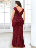 Plus Size  Elegant Sequin Evening Dress
