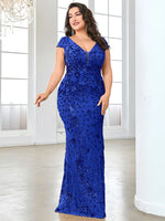 Plus Size  Elegant Sequin Evening Dress