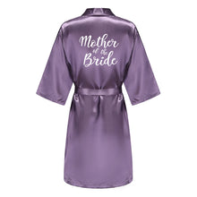 Load image into Gallery viewer, Purple Satin-Silk Bridal Party Bathrobe
