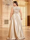Plus Size Luxury Satin Evening Dress