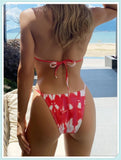 3-Piece Floral Print Knot Front Bikinis