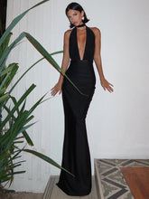 Load image into Gallery viewer, Sexy Backless High Slit Halter Dress
