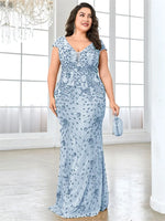 Plus Size  Elegant Sequin Evening Dress