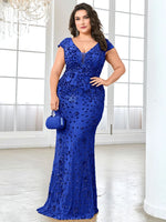 Plus Size  Elegant Sequin Evening Dress