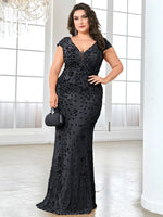 Plus Size  Elegant Sequin Evening Dress