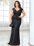 Plus Size  Elegant Sequin Evening Dress