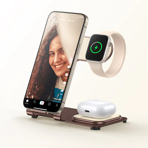 Charging Station 3 in 1, Fast Wireless Charger Stand for iPhone