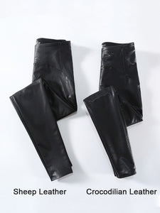 Matte Leather Leggings