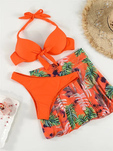 Brazilian Print Bikini Set Push Up Swimsuit