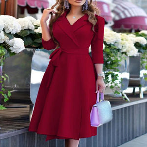 V-neck Strap Waist Dresses