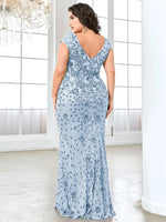 Plus Size  Elegant Sequin Evening Dress