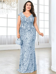 Plus Size  Elegant Sequin Evening Dress