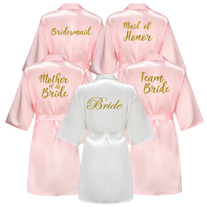 Pink and White Bridesmaid Robes