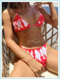 3-Piece Floral Print Knot Front Bikinis
