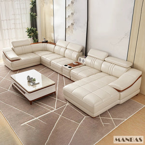 Elegant Leather Sectional Sofa Sets