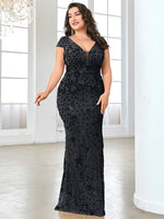 Plus Size  Elegant Sequin Evening Dress