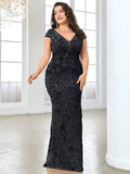 Plus Size  Elegant Sequin Evening Dress